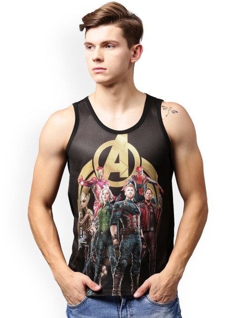 

Marvel by Wear Your Mind Men Black Printed Round Neck T-shirt