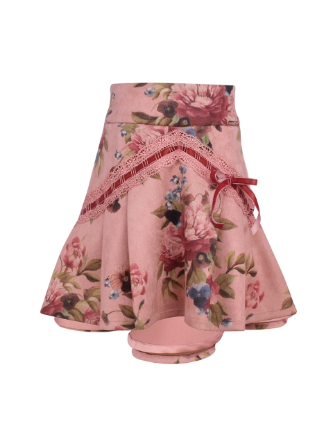 

CUTECUMBER Girls Pink Printed Trumpet Skirt