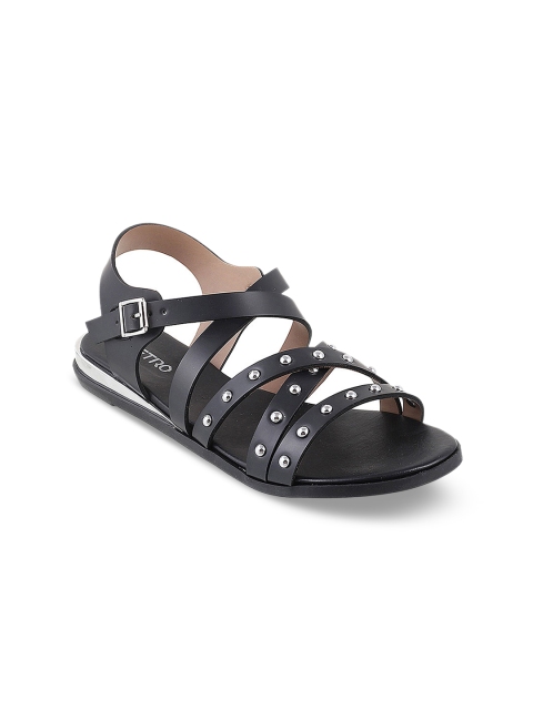 

Metro Women Black Solid Synthetic Open Toe Flats