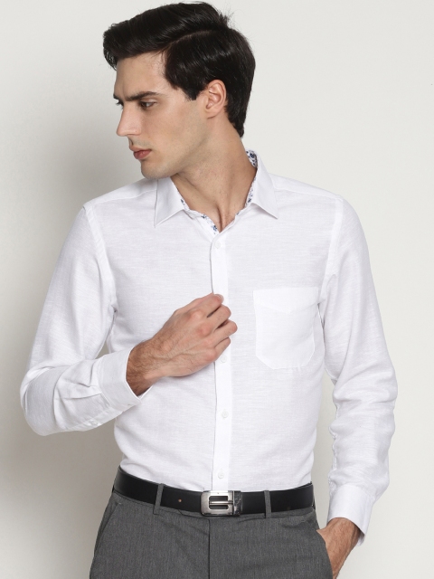 

IVOC Men White Smart Slim Fit Self Design Formal Shirt
