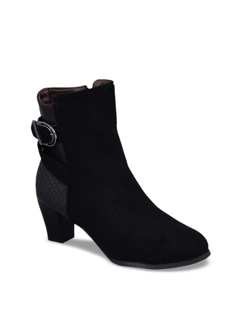 

MSC Women Black Solid Heeled Boots