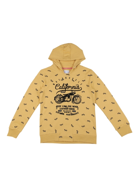 

POPPERS by Pantaloons Boys Yellow Printed Hooded Sweatshirt