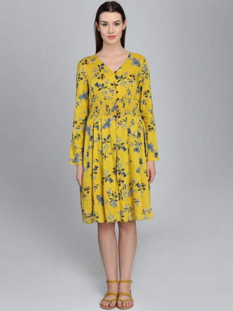 

Magzayra Yellow Printed Tunic
