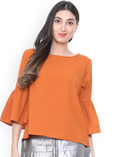 

People Women Orange Solid Top