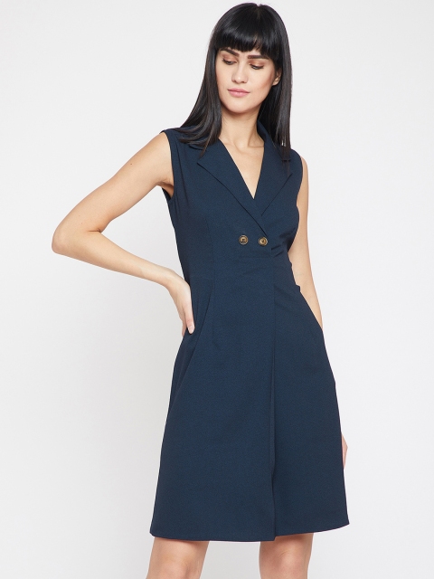 

Marie Claire Women Navy Blue Self Design Shirt Dress