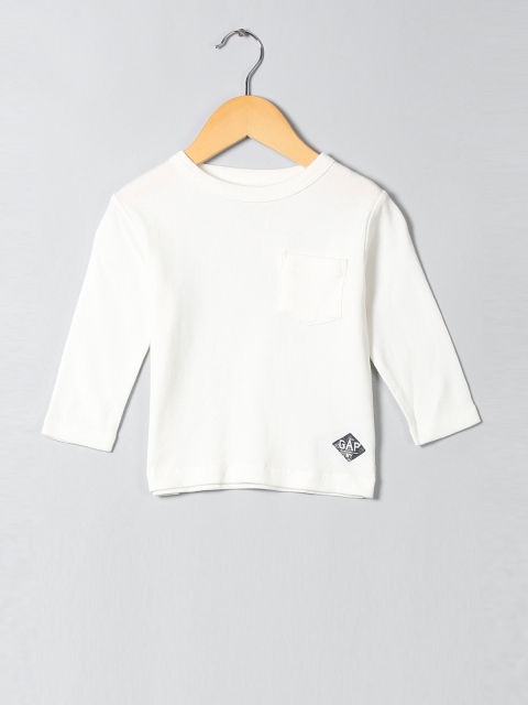 

GAP Boys White Long Sleeve Pocket T-Shirt