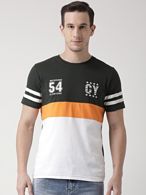 

Club York Men Black Colourblocked Round Neck T-shirt