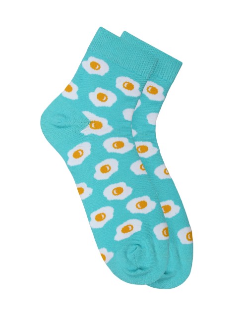 

Soxytoes Unisex Blue Patterned Ankle Length Socks