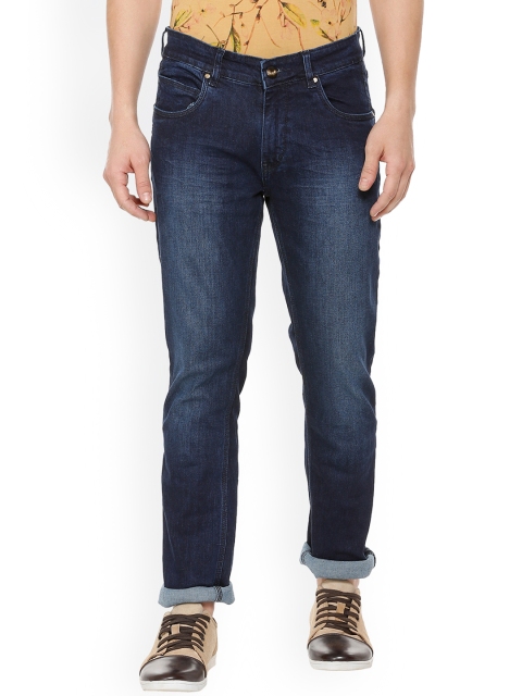 

People Men Navy Blue Slim Fit Mid-Rise Clean Look Jeans