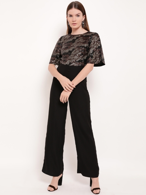 

Kazo Black & Brown Printed Basic Jumpsuit