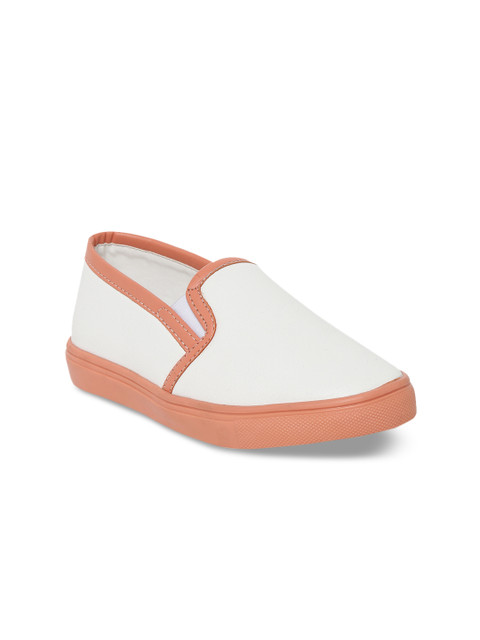 

Bruno Manetti Women White Slip-On Sneakers