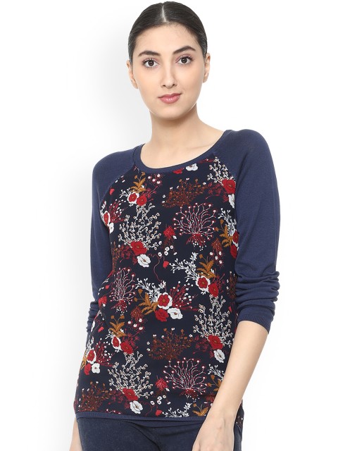

Allen Solly Woman Navy Blue Printed Top
