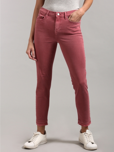 

GAP Women Mid Rise True Skinny Ankle Jeans In Colour, Pink
