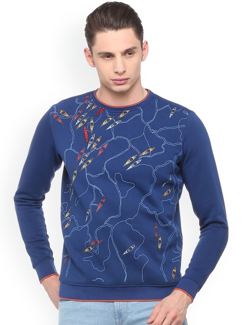 

SIMON CARTER LONDON Men Blue Printed Sweatshirt