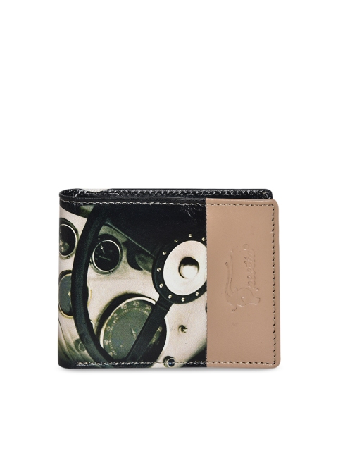 Peseta Men Multi-Coloured Printed Genuine Leather Two Fold Wallet
