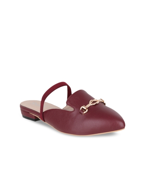 Sherrif Shoes Women Maroon Solid Mules