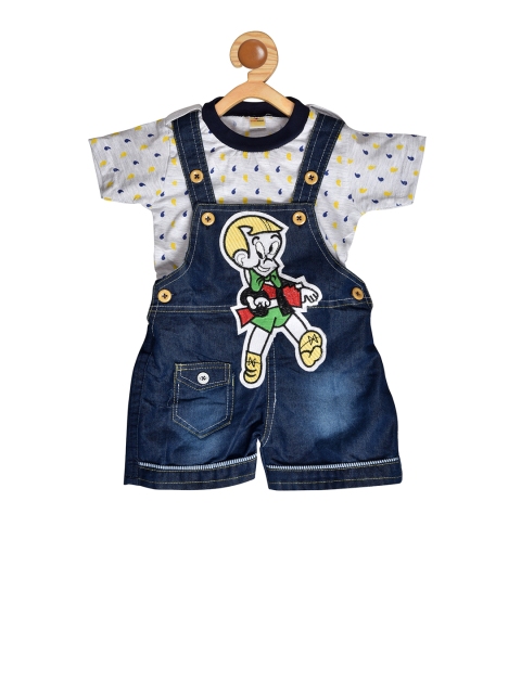 

BORN WEAR Unisex Navy Blue Printed Clothing Set