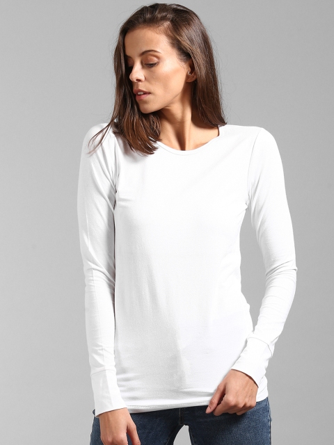 

GAP Women White Featherweight Crew Neck T-Shirt