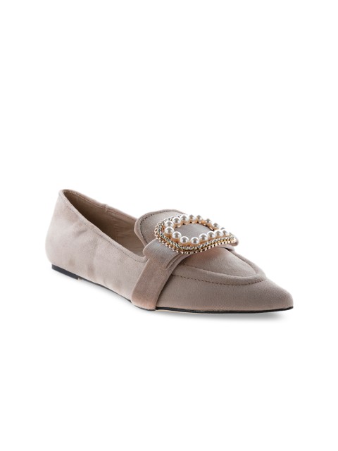 

London Rag Women Beige Embellished Ballerinas