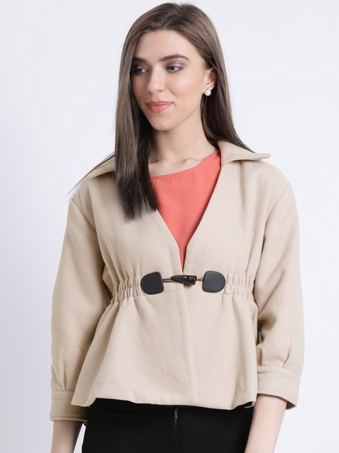 

Kazo Women Beige Solid Tailored Jacket