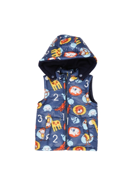 

Chirpie Pie by Pantaloons Boys Blue Printed Puffer Jacket