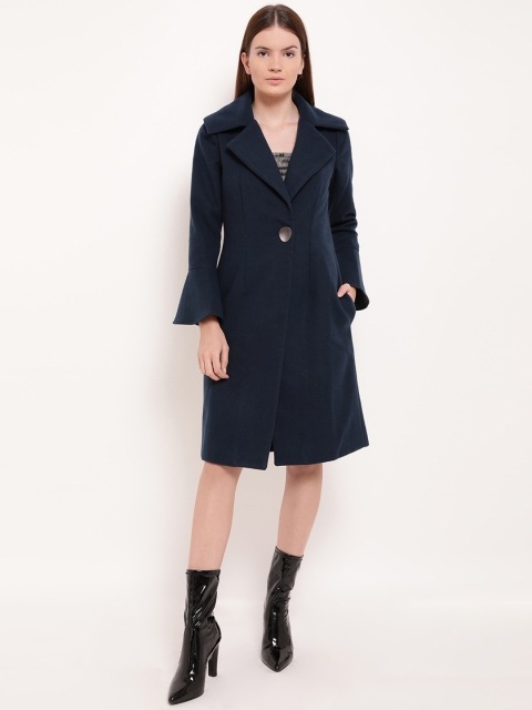 

Kazo Women Blue Solid Overcoat