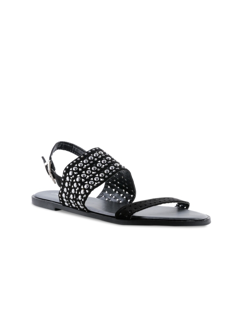 

London Rag Women Black Embellished Open Flats