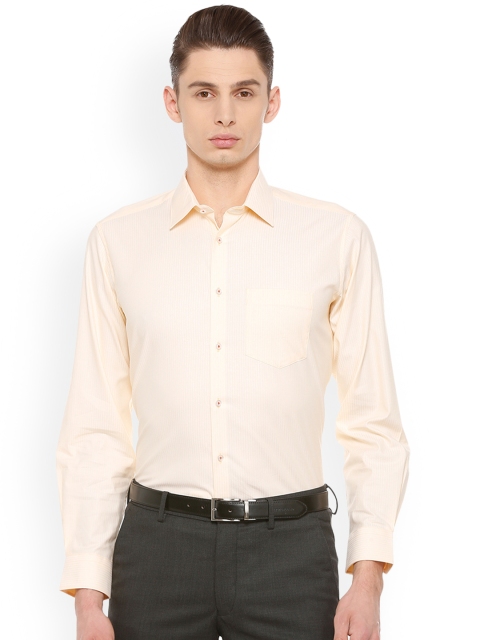 

Van Heusen Peach-Coloured Slim Fit Striped Formal Shirt