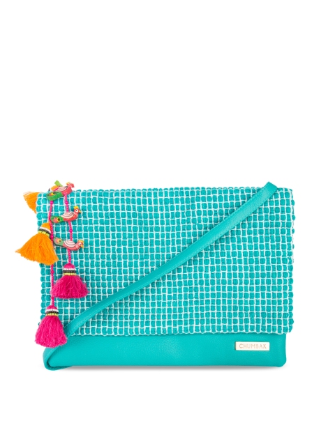 

Chumbak Turquoise Blue Textured Sling Bag