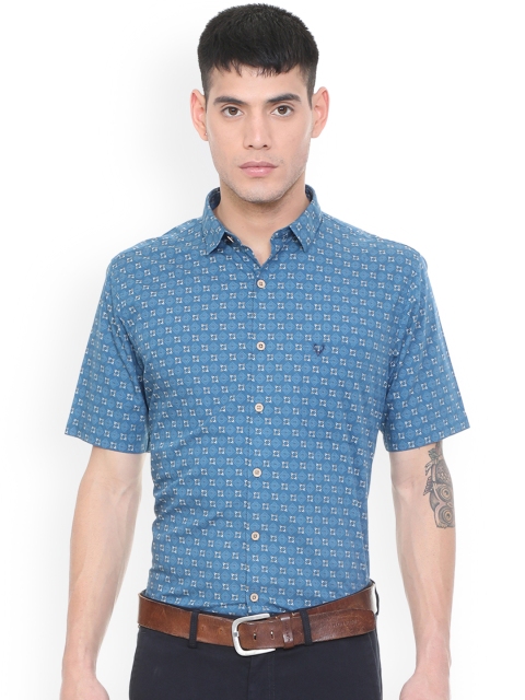 

Allen Solly Men Blue Slim Fit Printed Formal Shirt