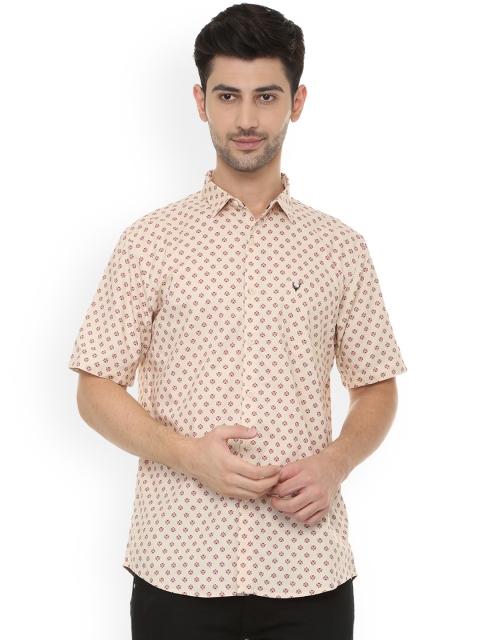 

Allen Solly Men Beige & Pink Regular Fit Printed Casual Shirt