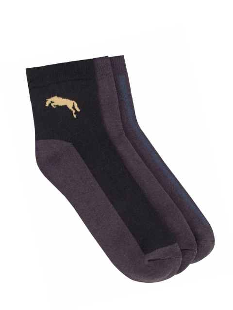 

JUMP USA Men Pack of 3 Patterned Ankle Length socks, Grey