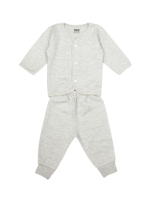 

MeeMee Unisex Grey Melange Solid T-shirt with Pyjamas