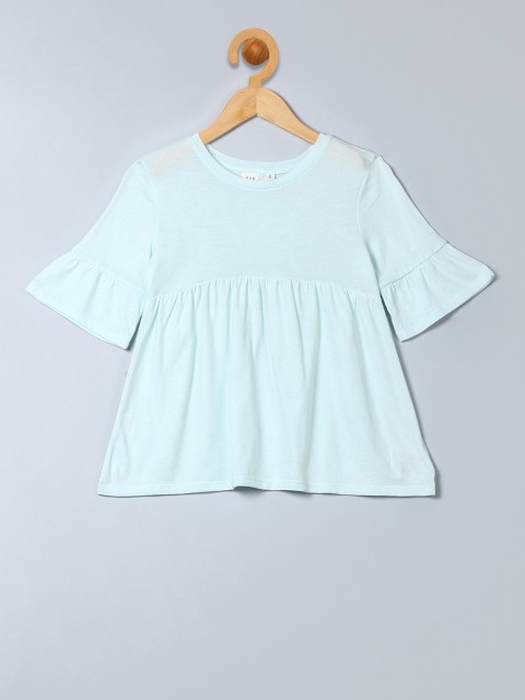 

GAP Girls Blue Flutter Sleeve Cinched-Waist Top