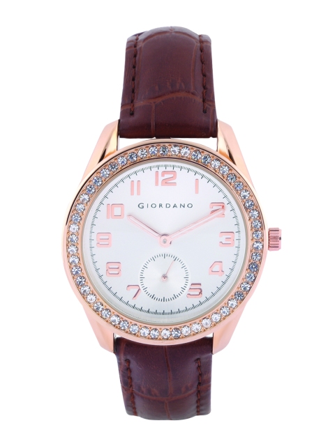 

GIORDANO Women White & Gold-Toned Analogue Watch C2134-01