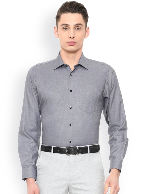 

Van Heusen Men Grey Self Designed Formal Shirt