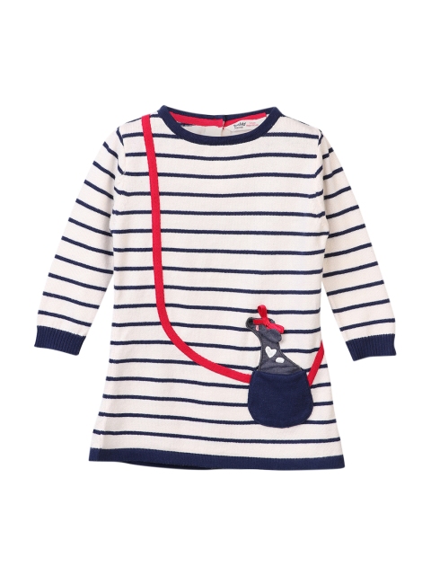 

Beebay Girls Navy Blue & White Striped Pullover