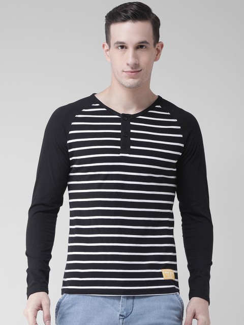 

Club York Men Black Striped V-Neck T-shirt