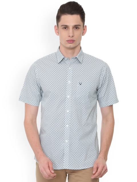 

Allen Solly Men White & Navy Blue Slim Fit Printed Casual Shirt