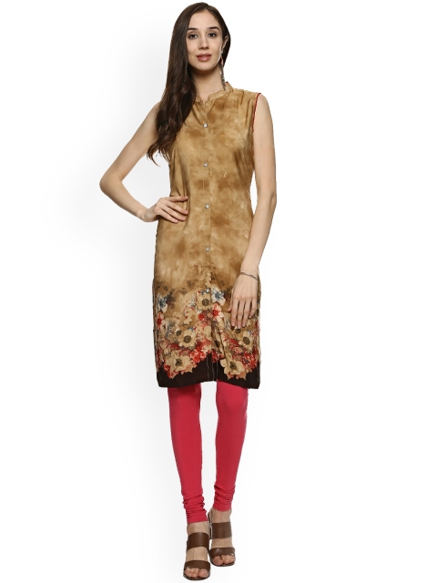 

Soch Women Brown Printed Straight Kurta