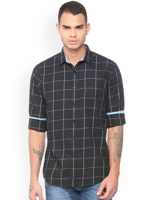 

Allen Solly Men Black Slim Fit Checked Casual Shirt