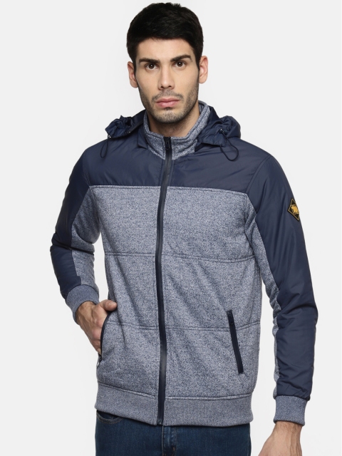 Urban Ranger by pantaloons Men Blue Colourblocked Padded Jacket
