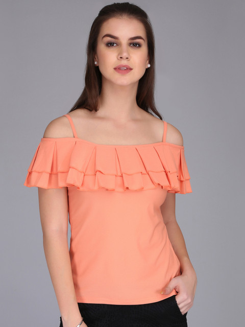 

Eavan Women Coral Pink Solid Top