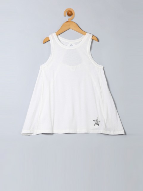 

GAP Girls Jewel Graphic Keyhole Swing Top, White