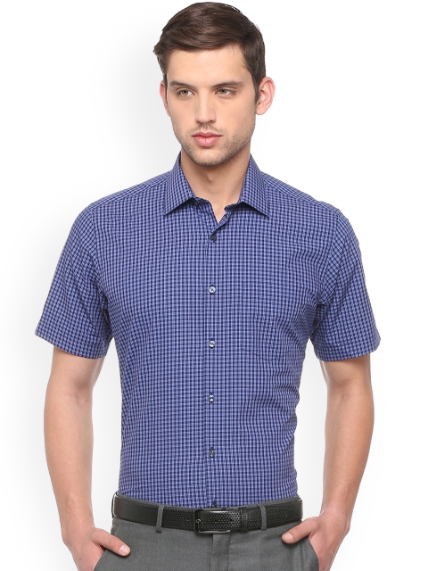 

Van Heusen Men Blue Regular Fit Checked Formal Shirt