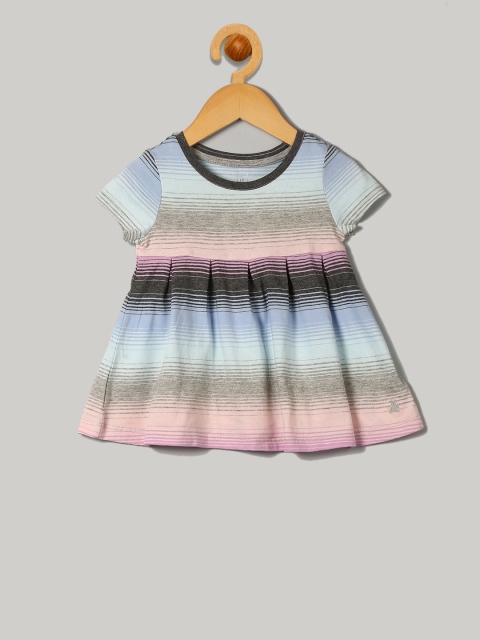 

GAP Multicoloured Baby Short Sleeve Stripe Tunic, Multi