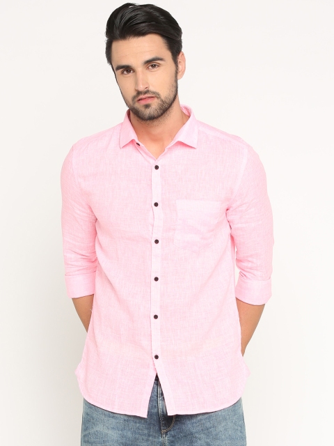 

SHOWOFF Men Pink Solid Smart Slim Fit Casual Shirt