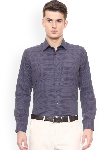 

Peter England Men Blue Checked Slim Fit Formal Shirt