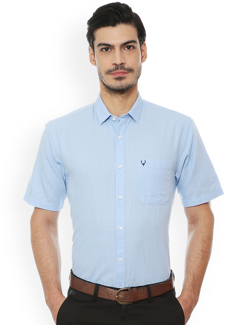 

Allen Solly Men Blue Slim Fit Self Design Casual Shirt