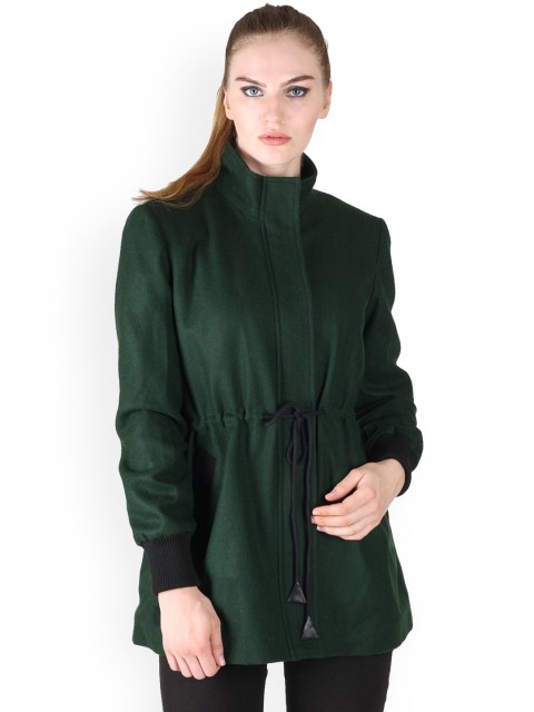 

Owncraft Women Green Solid Overcoat